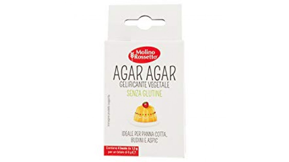 AGAR AGAR 4 Bustine Gelificante Vegetale Senza Glutine Molino Rossetto