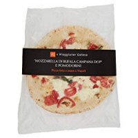 PIZZA MOZZARELLA DI BUFALA DOP E POMODORINI Surgelata - Fatta a mano a Napoli, il Viaggiator Goloso