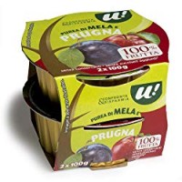 PUREA DI MELA E PRUGNA 100% FRUTTA U! Confronta&Risparmia, 2x100g