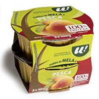 PUREA DI MELA E PESCA 100% FRUTTA U! Confronta&Risparmia, 2x100g