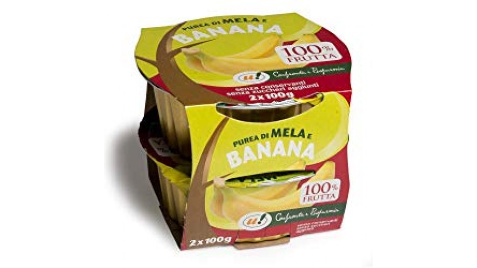PUREA DI MELA E BANANA 100% FRUTTA U! Confronta&Risparmia, 2x100g