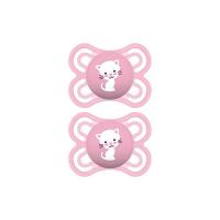 MAM Babyartikel 99953100 Perfect Ciuccio in Silicone 0-6 mesi, Privo di BPA, confezione doppia, per bambine, colori assortiti