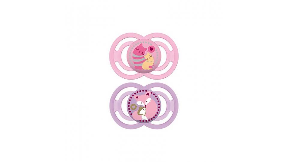 MAM Babyartikel 99953500 - Perfect, Ciuccio in silicone 6-16 mesi, privo di BPA, confezione doppia, bambina
