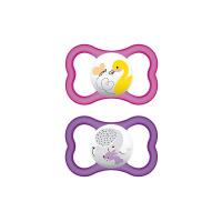 MAM 217122 Ciuccio "Air" In Lattice Naturale Per Bambine Dai 16 Mesi In Su, 2 Pezzi, Colori Assortiti