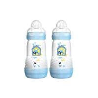 MAM 99921511 Biberon anticolica da 260 ml, Confezione doppia, Bambino, Tetarella no. 1, Blu