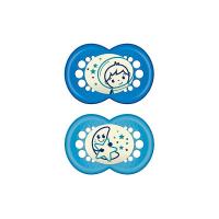 MAM 66110511 Ciuccio "Night" in lattice di gomma naturale per bambini dai 6 ai 16 mesi, senza BPA, confezione doppia, colori assortiti