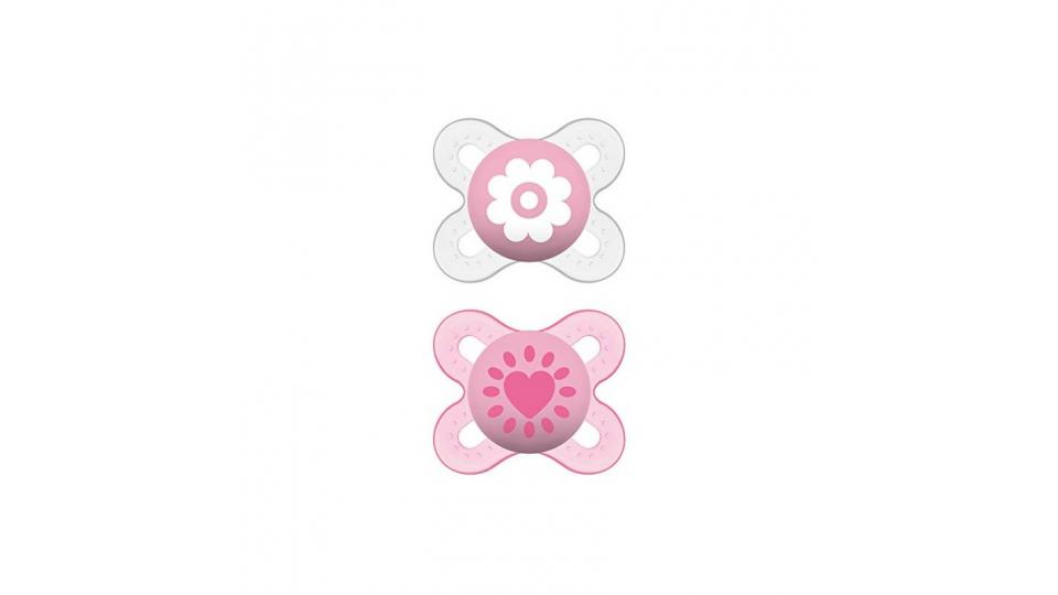 MAM 66643822 - Start, Ciuccio in silicone 0-2 mesi, confezione doppia, bambina
