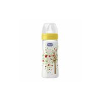 Chicco 707700 Benessere Biberon, Flusso Veloce, Silicone, Bianco/Giallo