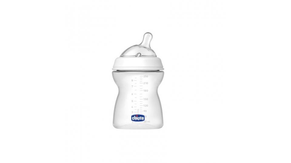 Chicco 80723 NaturalFeeling Biberon, 2 Mesi, 250 ml, Flusso Medio