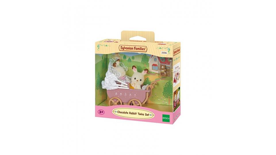 Sylvanian Family 2206 - Gemelli Coniglio Cioccolato con Carrozzina