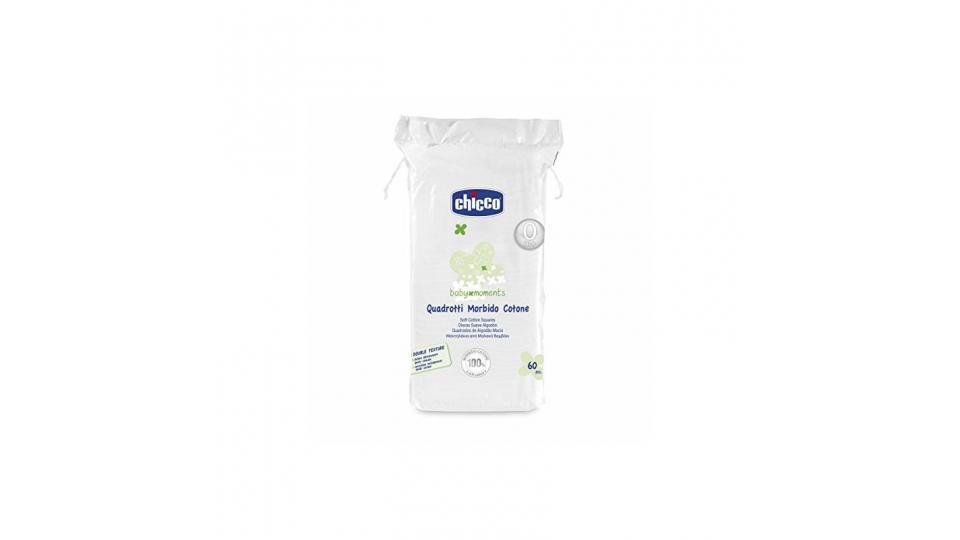 Chicco Quadrotti in Cotone, Bianco - 3 confezioni da 60 pezzi [180 pezzi]