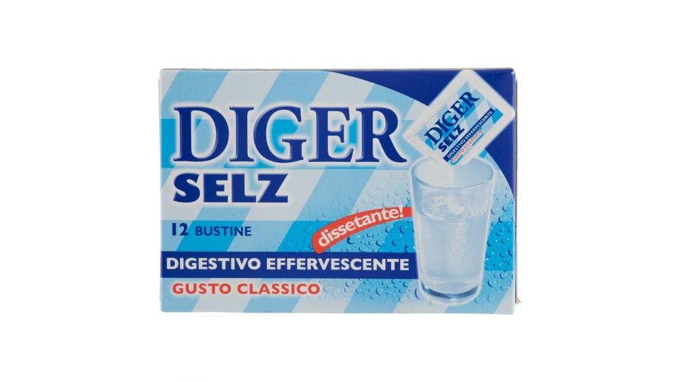 Diger - Selz, Digestivo Effervescente, Gusto Classico Bustine Da 3,5G