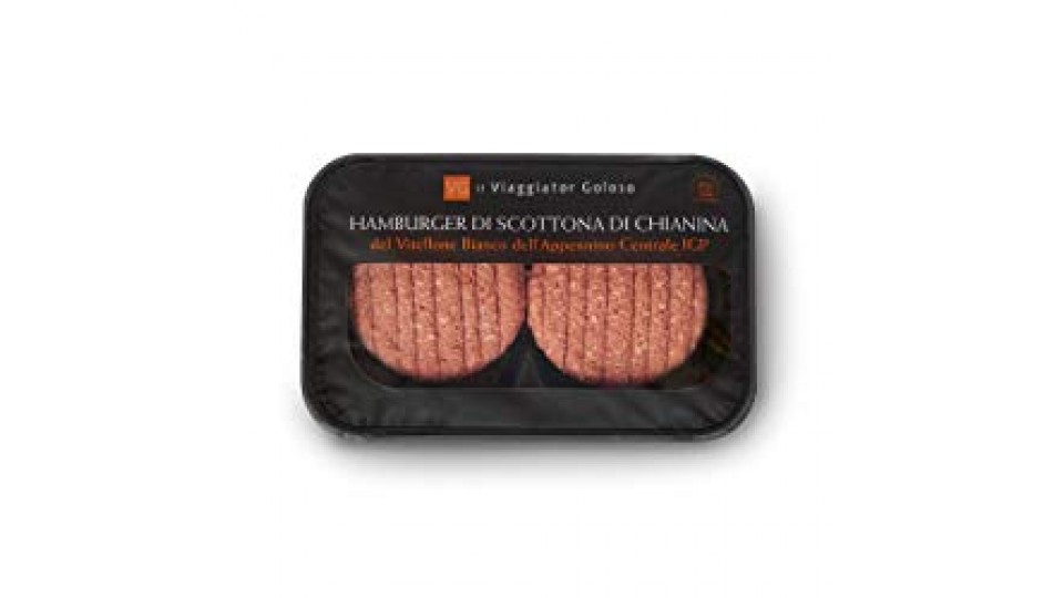 HAMBURGER DI SCOTTONA DI CHIANINA del Vitellone Bianco dell'Appennino Centrale IGP il Viaggiator Goloso