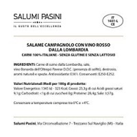 Salumi Pasini Salame con Vino Rosso Dalla Lombardia