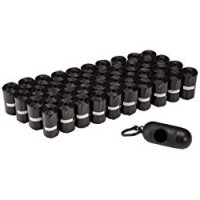 AmazonBasics - Sacchetti per bisogni dei cani, con dispenser e clip per guinzaglio, confezione da 600