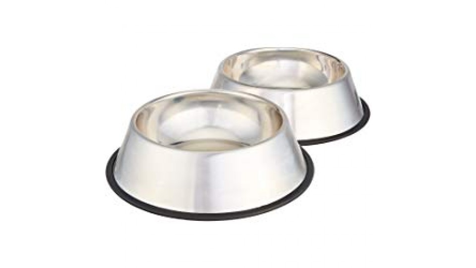 AmazonBasics - Ciotola per cani in acciaio INOX - Confezione da 2