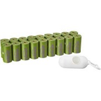 AmazonBasics - Sacchetti igienici per cani con  additivi certificati EPI e dispenser e clip per attacco al guinzaglio, confezione da 270 sacchetti, aroma: lavanda