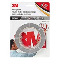 3M VHB Nastro Biadesivo per Montaggio, 19 mm x 5 m, Spessore 0.8 mm, Grigio, 1 Pezzo
