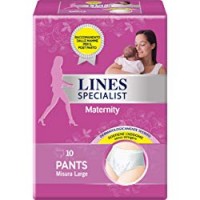 Lines Specialist Maternity, Taglia L (95-125 cm) - 10 Mutande Assorbenti Post Parto
