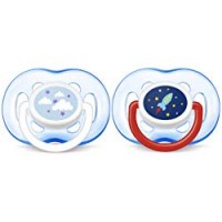 Philips Avent SCF186/27 Confezione da 2 Succhietti, Nuvola e Razzo