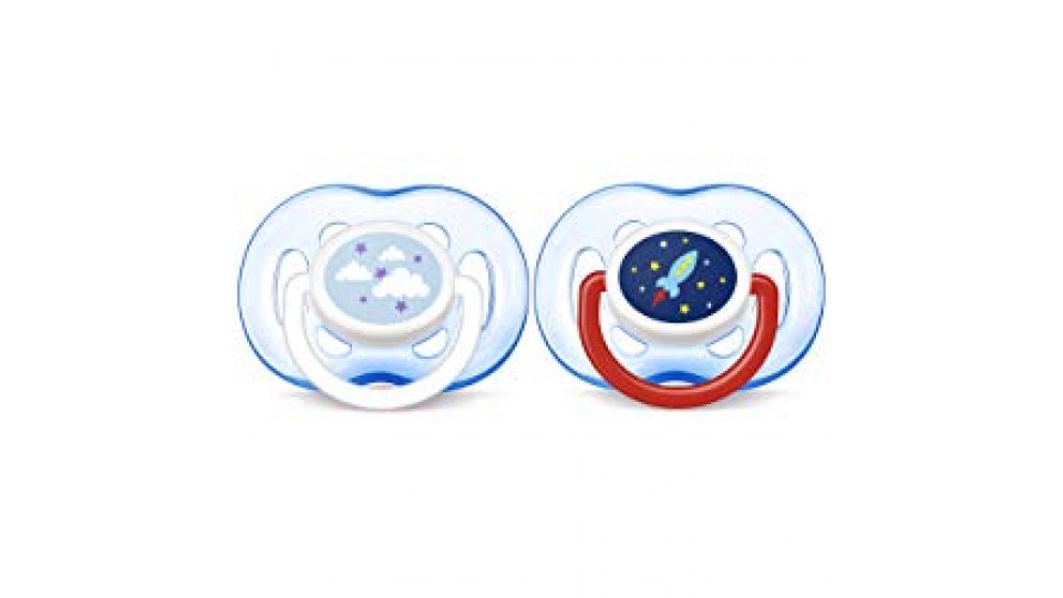 Philips Avent SCF186/27 Confezione da 2 Succhietti, Nuvola e Razzo