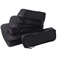 AmazonBasics ZH1509009, Set da 4 cubi organizzatori , Nero, Piccola, Media, Grande, Sottile