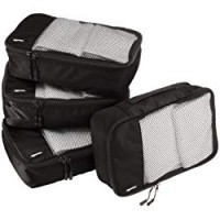 AmazonBasics ZH1509006, Set da 4 cubi organizzatori , Nero, Piccola