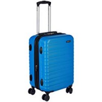 AmazonBasics - Valigia Trolley rigido, 55 cm (utilizzabile come bagaglio a mano di dimensioni standard), Blu chiaro