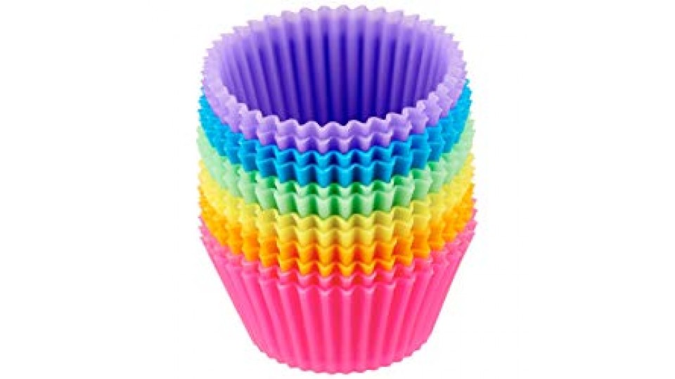 AmazonBasics - Pirottini da forno riutilizzabili, in silicone, confezione da 12