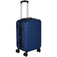 AmazonBasics - Valigia Trolley rigido, 55 cm (utilizzabile come bagaglio a mano di dimensioni standard), Blu scuro
