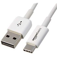 AmazonBasics - Cavo USB da maschio USB Type-C a USB-A 2.0, 1.8 metri, colore bianco