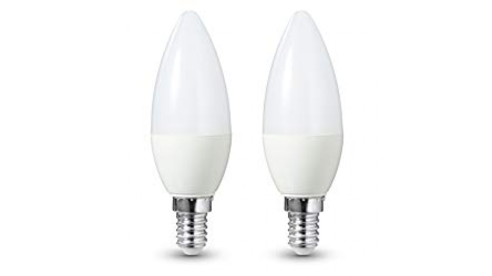 AmazonBasics - Lampadina LED E14, 5,5 W a 40 W, 470 lumen, non dimmerabile, confezione da 2