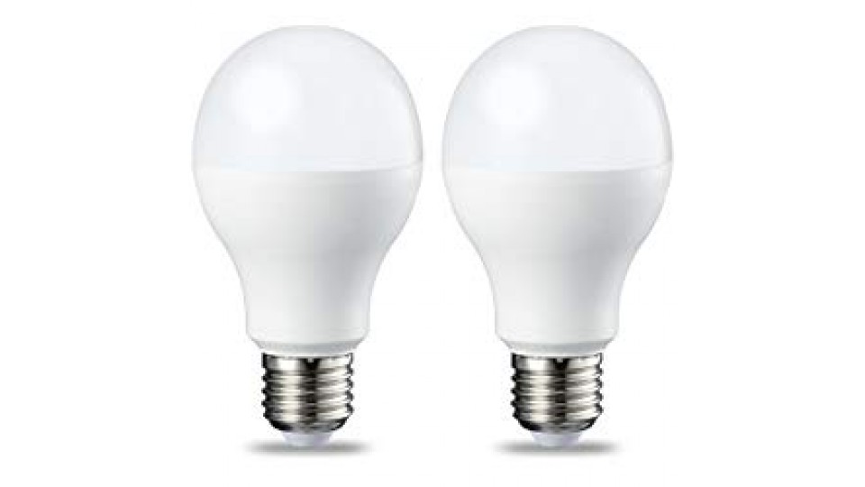 AmazonBasics Lampadina LED E27, 14W (equivalenti a 100W), Luce Bianca Calda - Pacco da 2