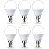 AmazonBasics Lampadina LED E14 a Sfera, P45, 5.5W (equivalenti a 40W), Luce Bianca Calda- Pacco da 6