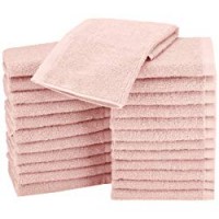 AmazonBasics - Asciugamani in cotone, confezione da 24, Rosa Petalo