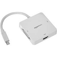 AmazonBasics - Adattatore da Mini DisplayPort a HDMI/DVI/VGA, Bianco