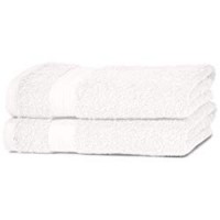 AmazonBasics - Set di 2 asciugamani per le mani che non sbiadiscono, colore Bianco Candido
