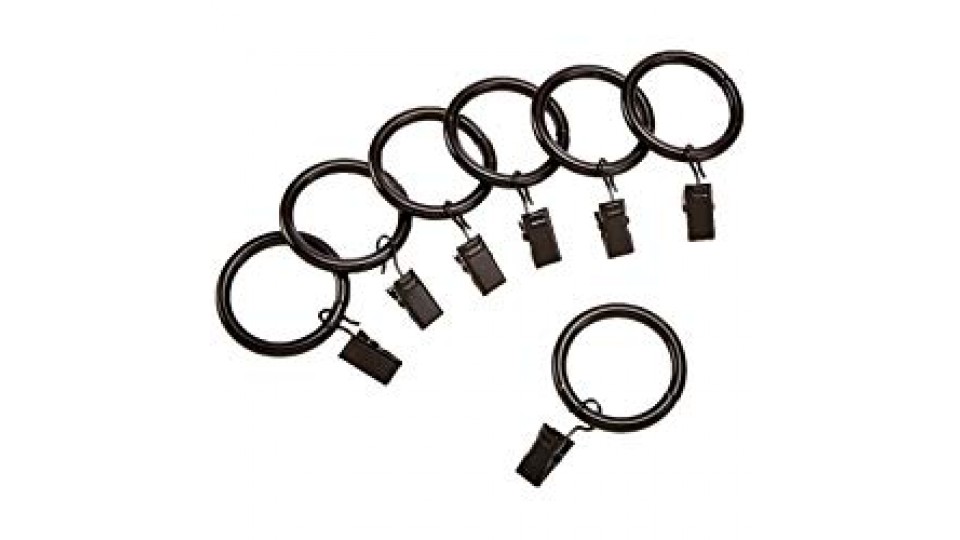AmazonBasics - Occhielli a clip per tende, 2,54 cm, set di 7, Bronzo