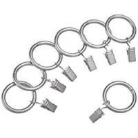AmazonBasics - Occhielli a clip per tende, 2,54 cm, set di 7, Nichel