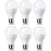 AmazonBasics Lampadina LED E27, 9W (equivalenti a 60W), Luce Bianca Calda - Pacco da 6