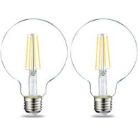 AmazonBasics Lampadina LED Globo E27 a filamento, 7W (equivalenti a 60W), Luce Bianca Calda, Pacco da 2