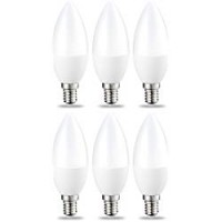 AmazonBasics Lampadina LED E14 a Candela, 5.5W (equivalenti a 40W), Luce Bianca Calda- Pacco da 6
