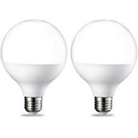 AmazonBasics Lampadina LED Globo E27, 14.5W (equivalenti a 100W), Luce Bianca Calda, Pacco da 2