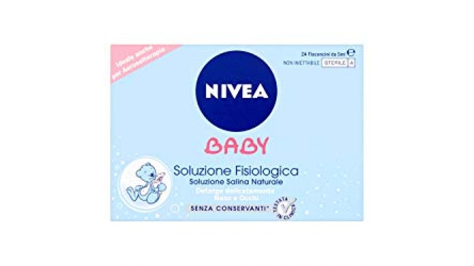 Nivea Baby Soluzione Fisiologica Bambini, Soluzione Salina Naturale, Deterge Naso e Occhi