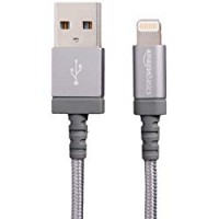 AmazonBasics - Cavo USB-Lightning con guaina in nylon intrecciato, certificato Apple, 0,9 m, grigio scuro