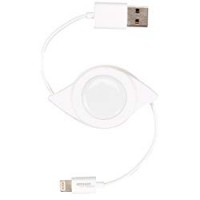 AmazonBasics - Cavo Lightning su USB retrattile, con certificazione Apple, lunghezza 0,6 m, colore: bianco