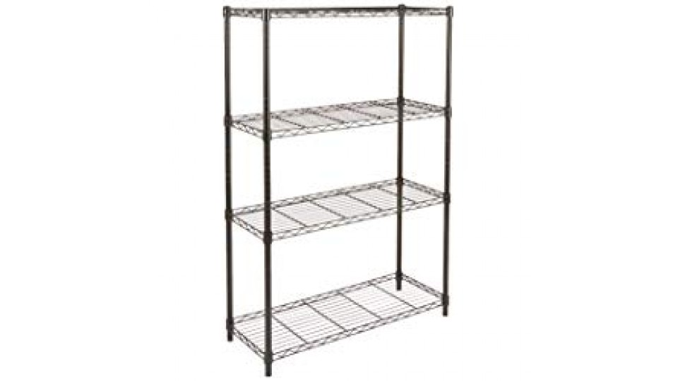 AmazonBasics - Scaffalatura a 4 ripiani, Nero
