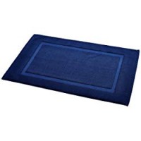 AmazonBasics Badvorleger mit rechteckiger Bordüre, Marineblau, 100% Baumwolle (1.200 g/m²), 50,8 x 78,7 cm