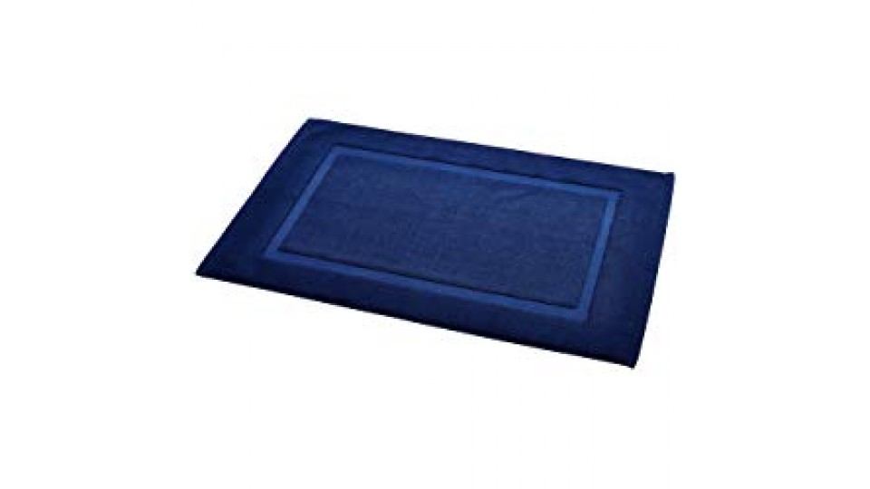 AmazonBasics Badvorleger mit rechteckiger Bordüre, Marineblau, 100% Baumwolle (1.200 g/m²), 50,8 x 78,7 cm