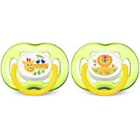 Philips Avent SCF186/23 Confezione da 2 Succhietti, Giraffa e Leone